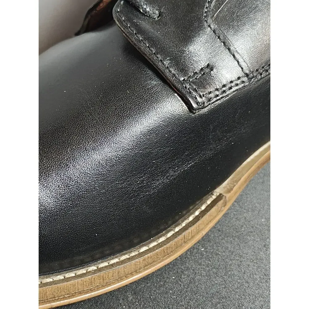 FRANCO FORTINI Men's 9 Bradley Black Leather Oxford Dress Shoes NWOB